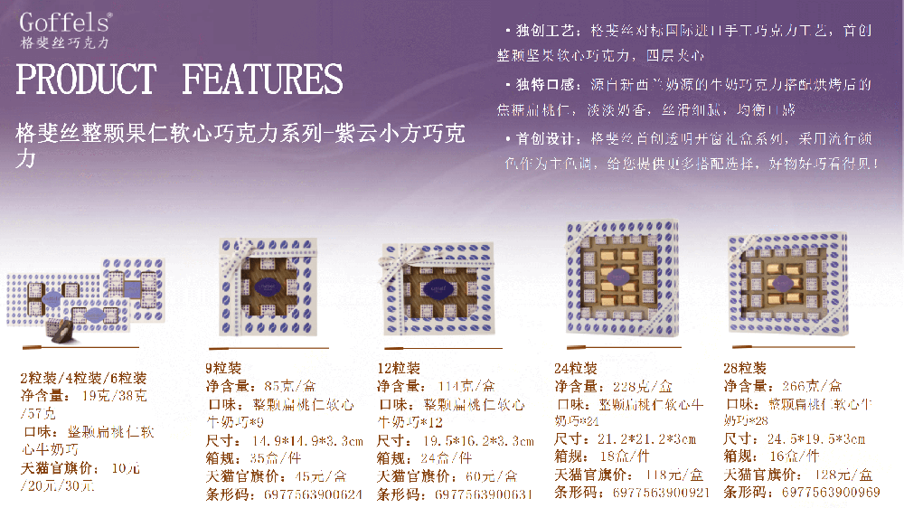 格斐丝整颗果仁软心巧克力系列